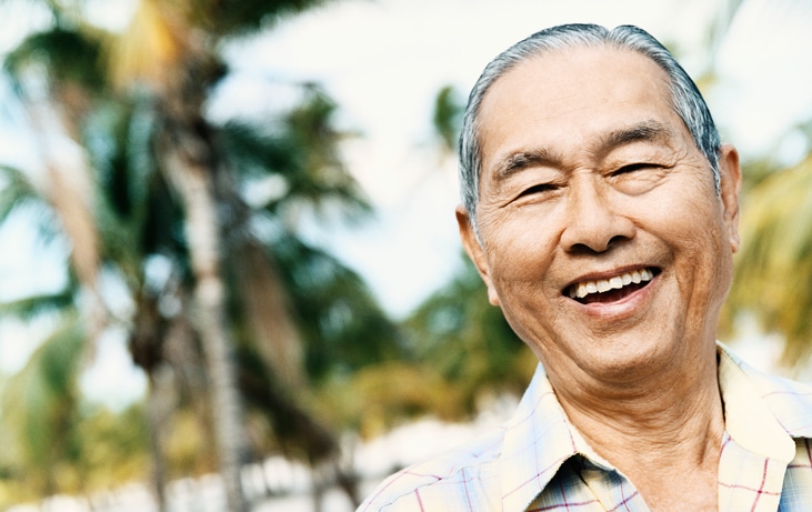 elderly man smiling