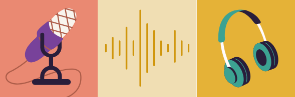 podcast mic and headphones