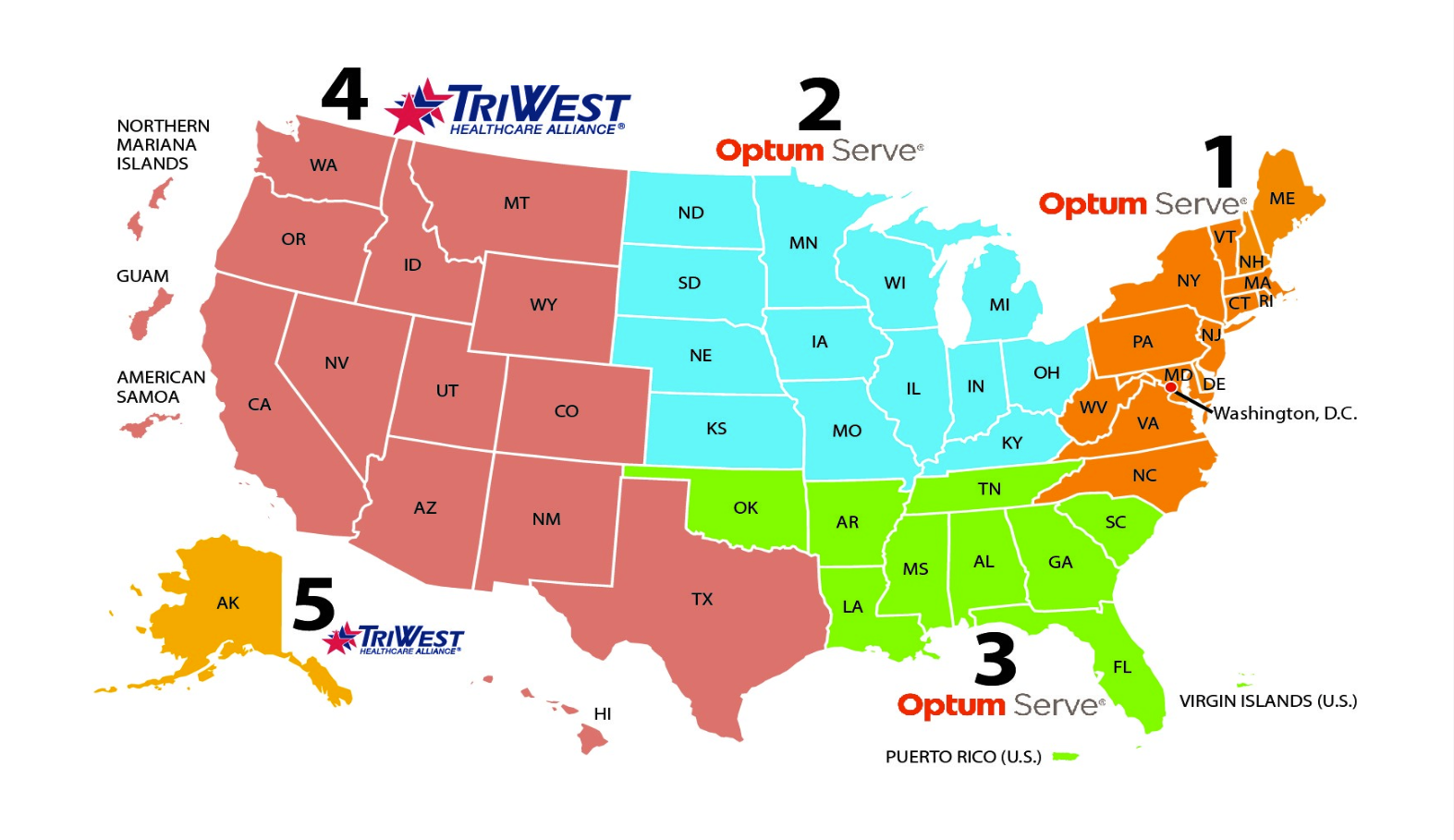 VA pic Map showing the six VA regions for CCN enrollment.
