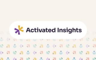 The image features the logo of Activated Insights with a purple and yellow abstract symbol next to the text "Activated Insights" on a white background. The lower part of the image has a pattern of multicolored geometric shapes.