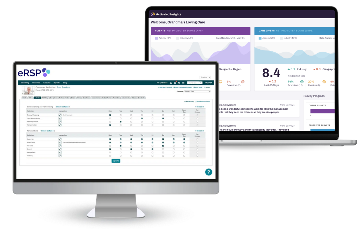 Activated Insights + eRSP | Automate Client & Caregiver feedback